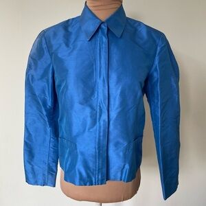 Ralph Lauren Collection Classics Black Label Dupioni Blue Textured Silk Jacket 4